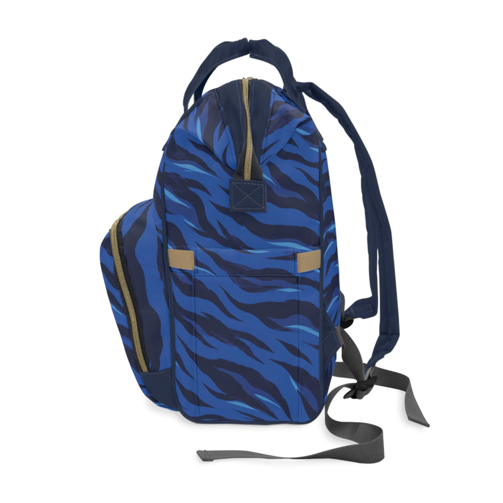 Blue Tiger Stripe Commuter Backpack | Women’s Navy & Royal Blue Work and Travel Bag