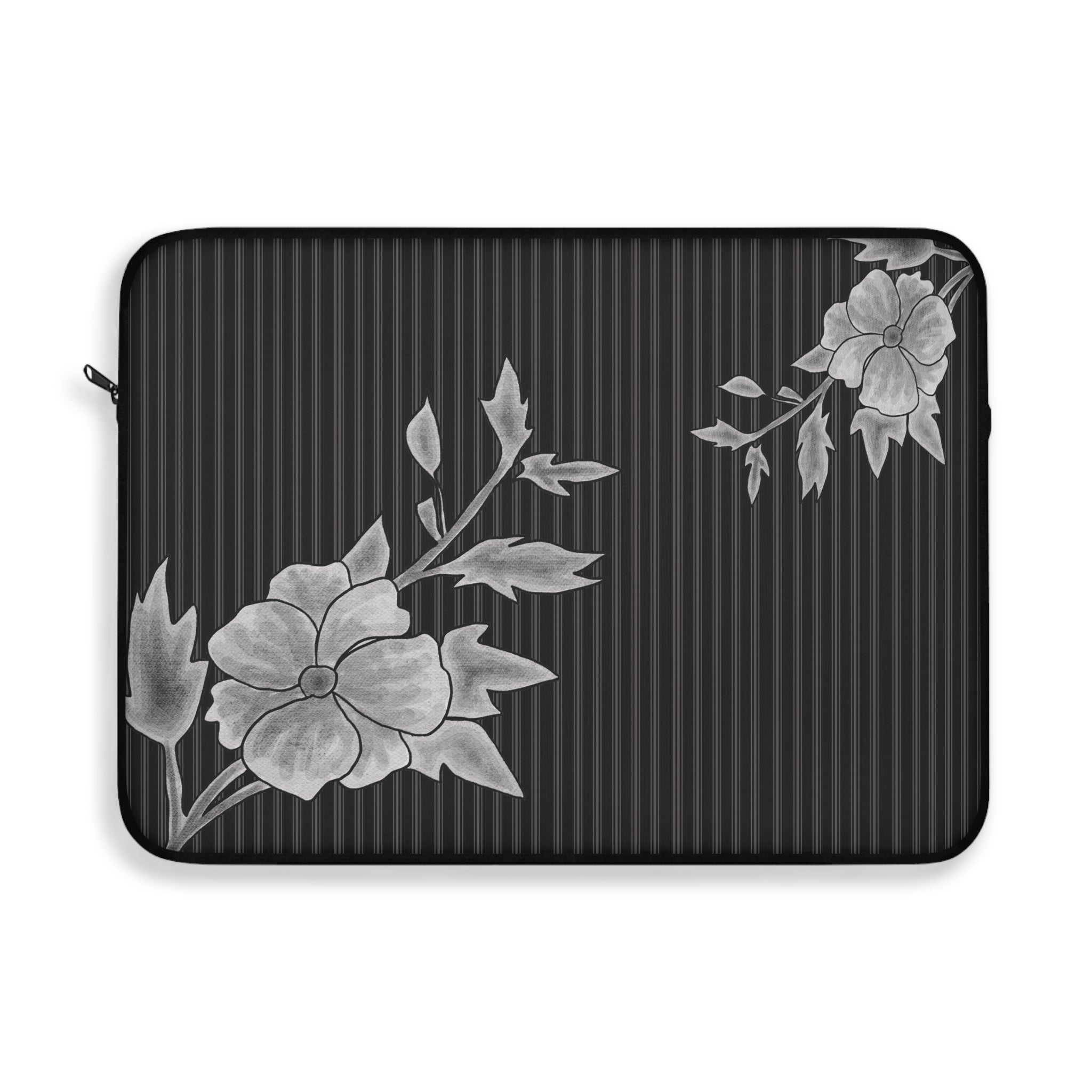 Floral Noir Slim Protective Laptop Sleeve —  Available in 12", 13", 15"