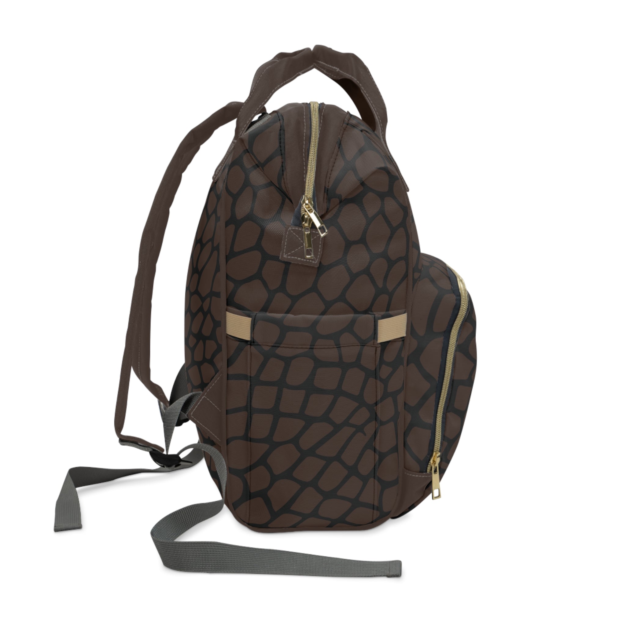 Brown Giraffe Nylon Multifunctional Carry-On Backpack — Lightweight Travel & Everyday Essential