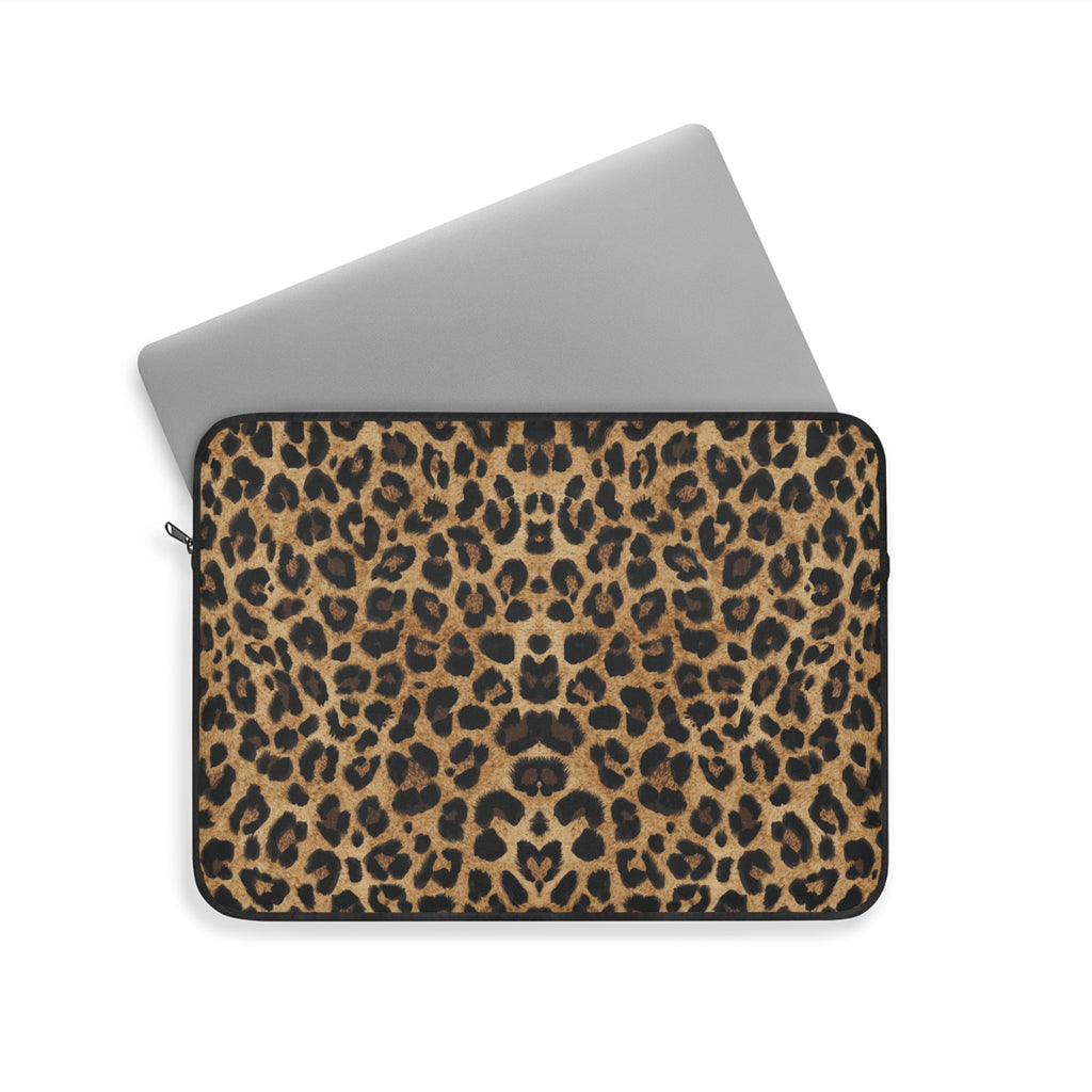 Wild Essence Leopard Print Padded Laptop Sleeve | Animal Print Computer Case