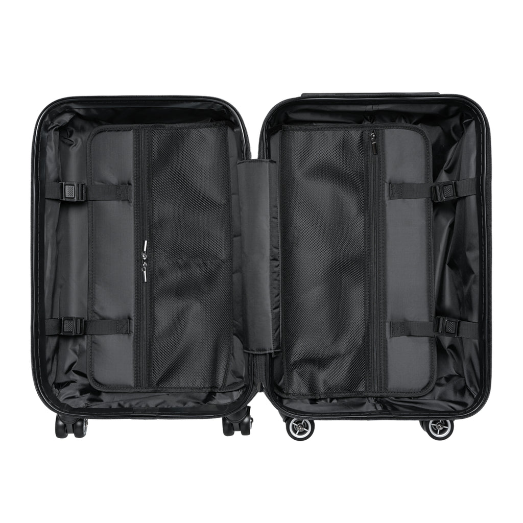Patchwork Denim Print Hard-Shell Luggage