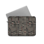 Plaid Rebellion Padded Laptop Sleeve | Charcoal Patchwork Plaid Computer Case