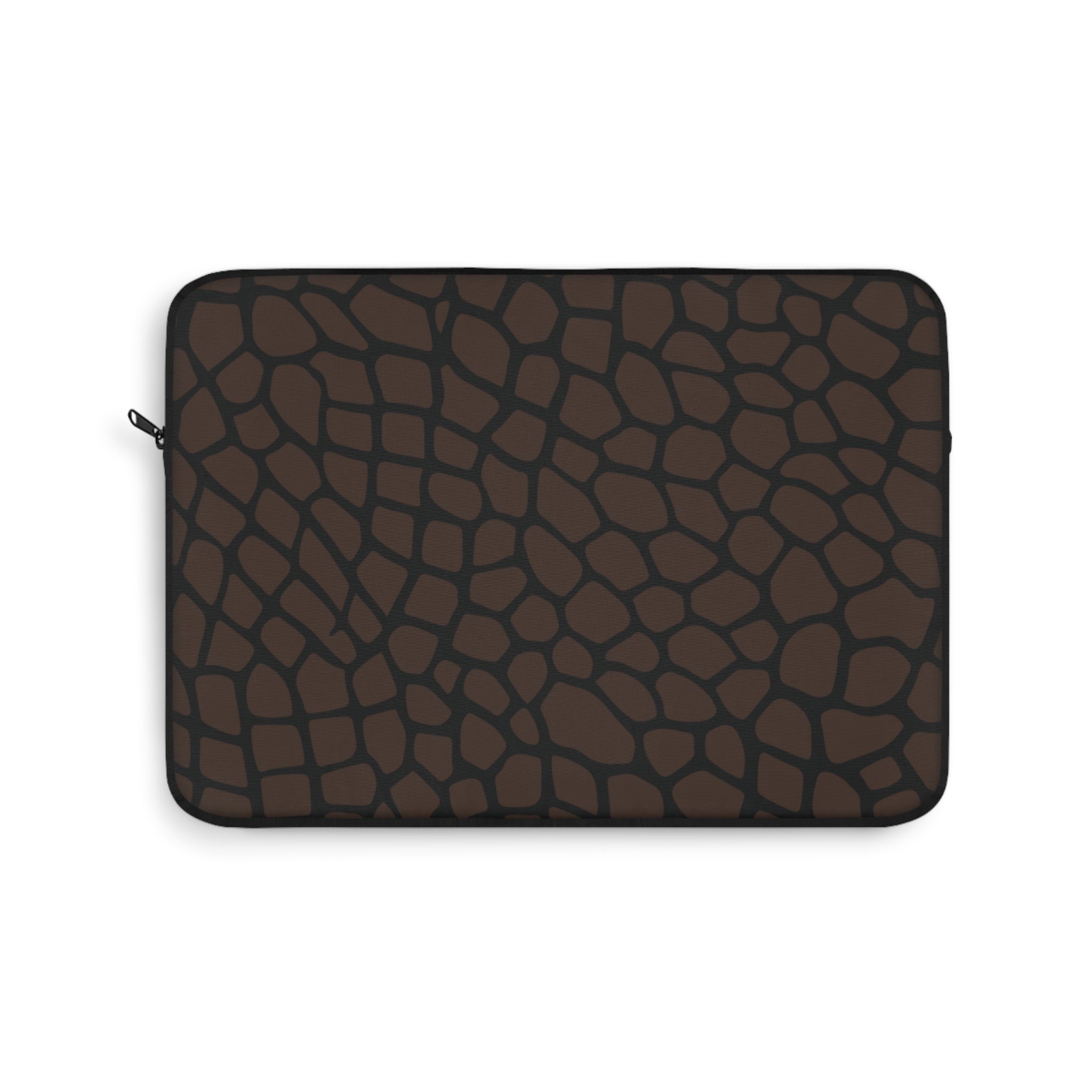 Giraffe Print Laptop Sleeve, Brown/Black