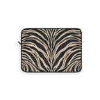 Wild Society Zebra Padded Laptop Sleeve | Neutral Animal Print Computer Case