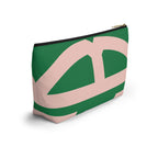 Signia Block Accessory Pouch, Green & Blush Pink