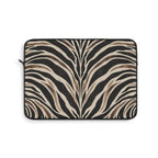 Wild Society Zebra Padded Laptop Sleeve | Neutral Animal Print Computer Case