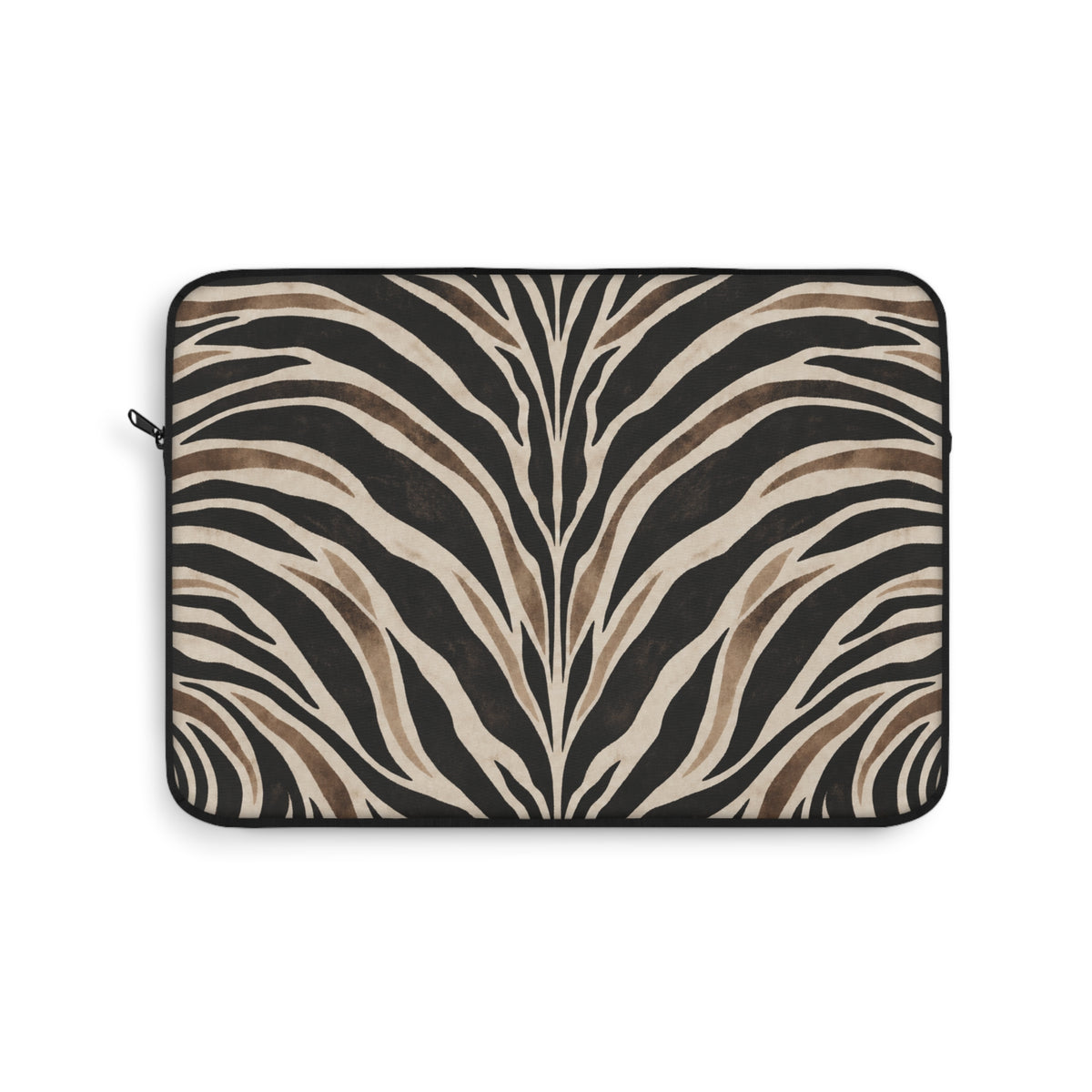 Wild Society Zebra Padded Laptop Sleeve | Neutral Animal Print Computer Case