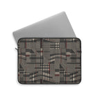 Plaid Rebellion Padded Laptop Sleeve | Charcoal Patchwork Plaid Computer Case