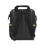 Pinstripe in Bloom Commuter Backpack, Black/Gray