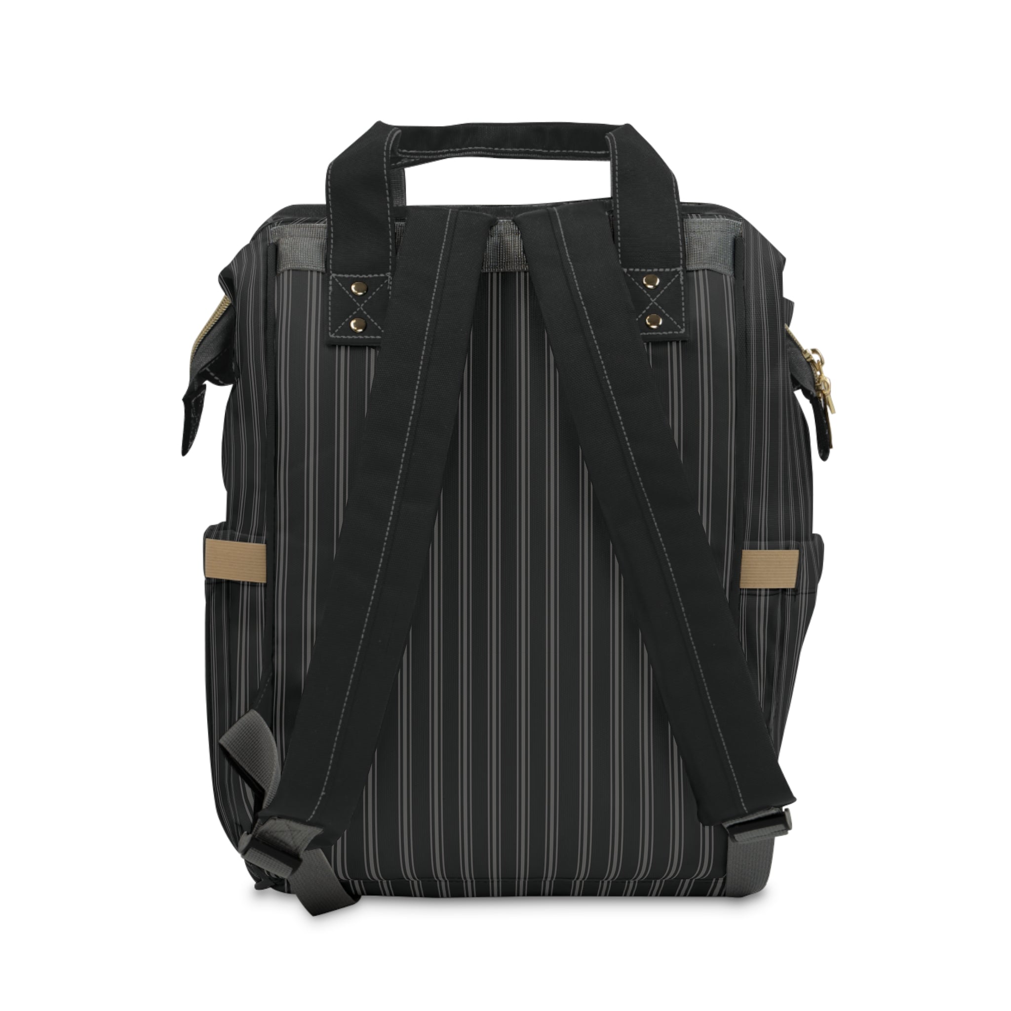 Pinstripe in Bloom Commuter Backpack, Black/Gray