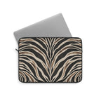Wild Society Zebra Padded Laptop Sleeve | Neutral Animal Print Computer Case