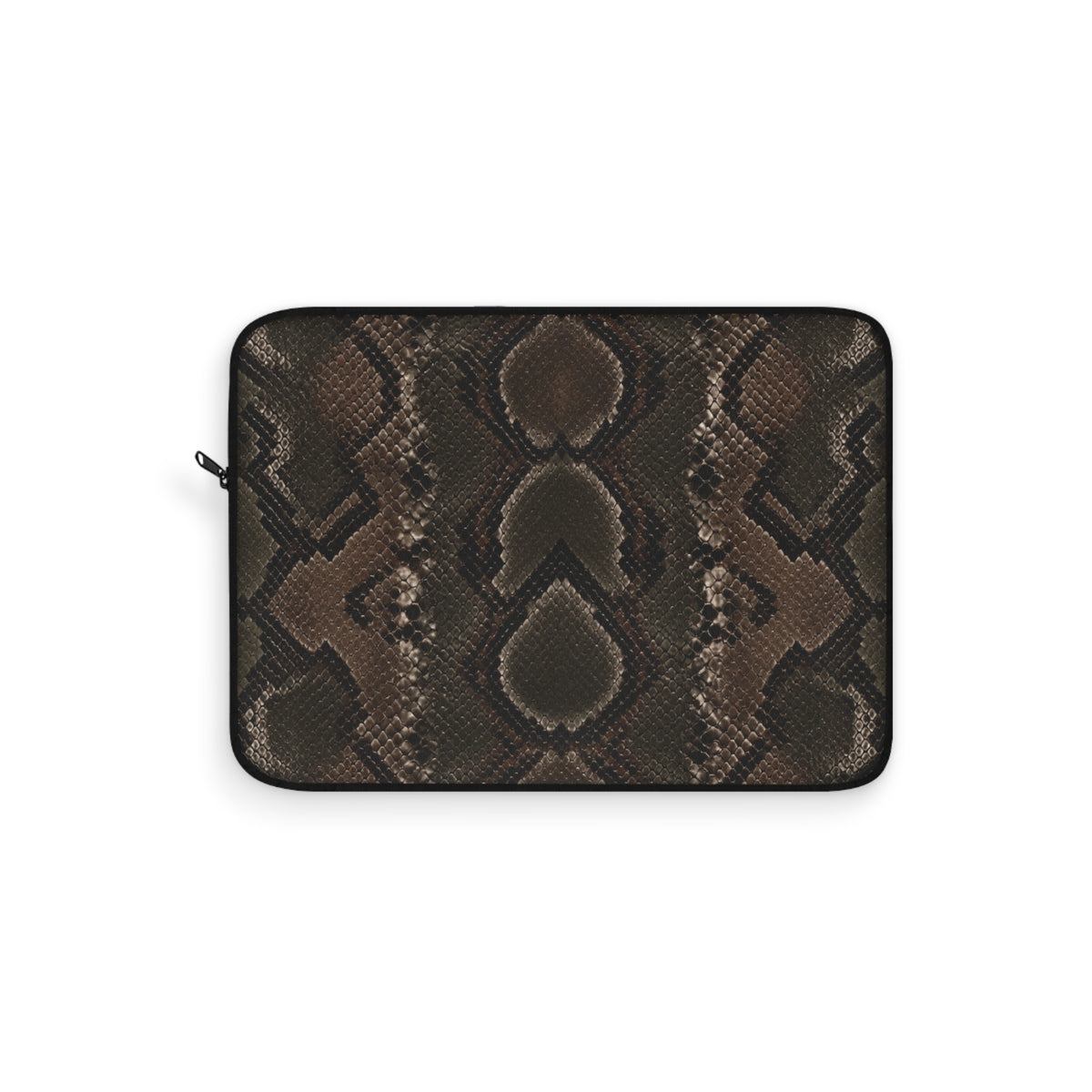 Python Allure Padded Laptop Sleeve | Olive & Brown Snakeskin Print Computer Case