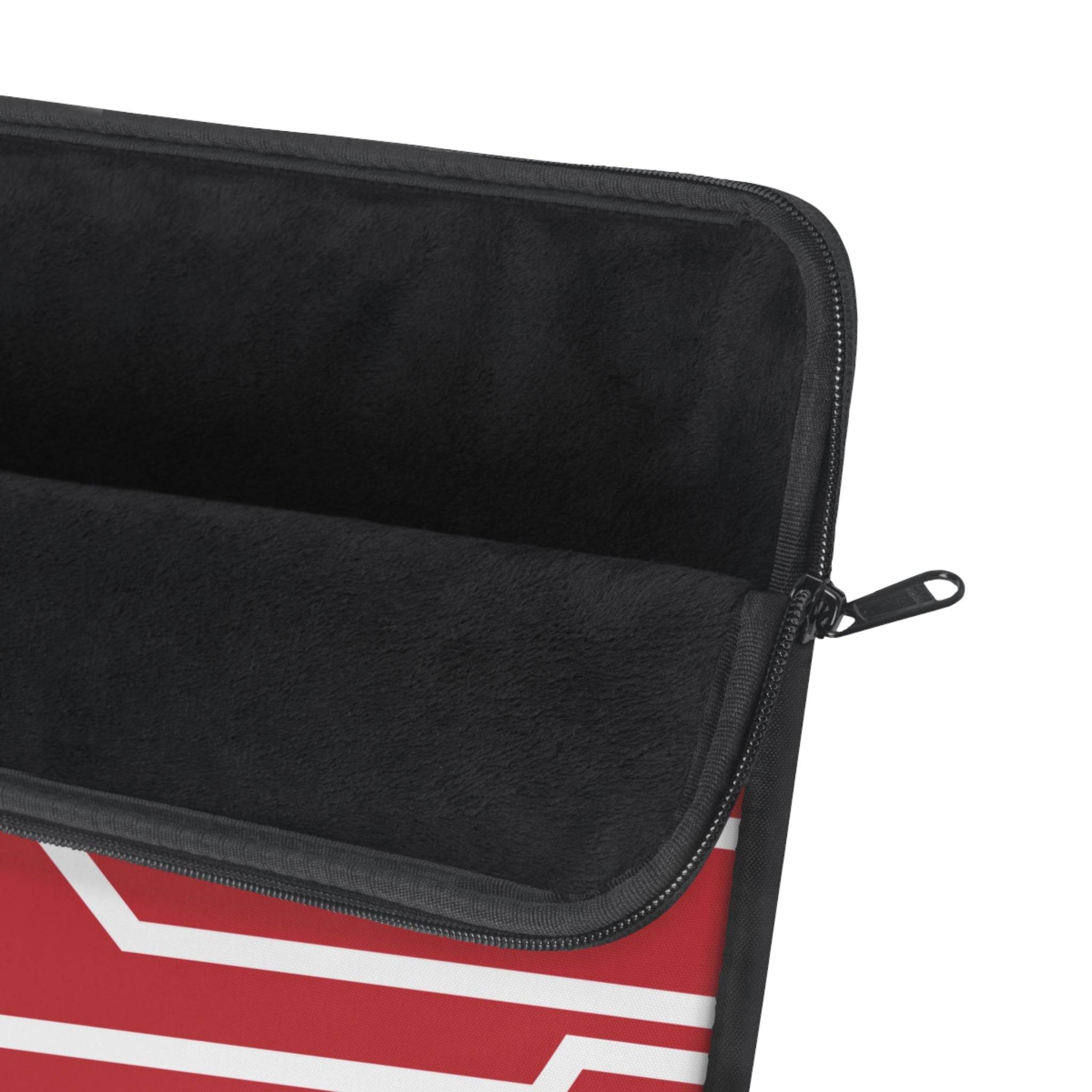 Red & White Personalized Slim Padded Laptop Sleeve