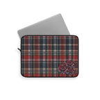 Rogue Rosette Plaid Padded Laptop Sleeve | Red & Navy Floral Computer Case