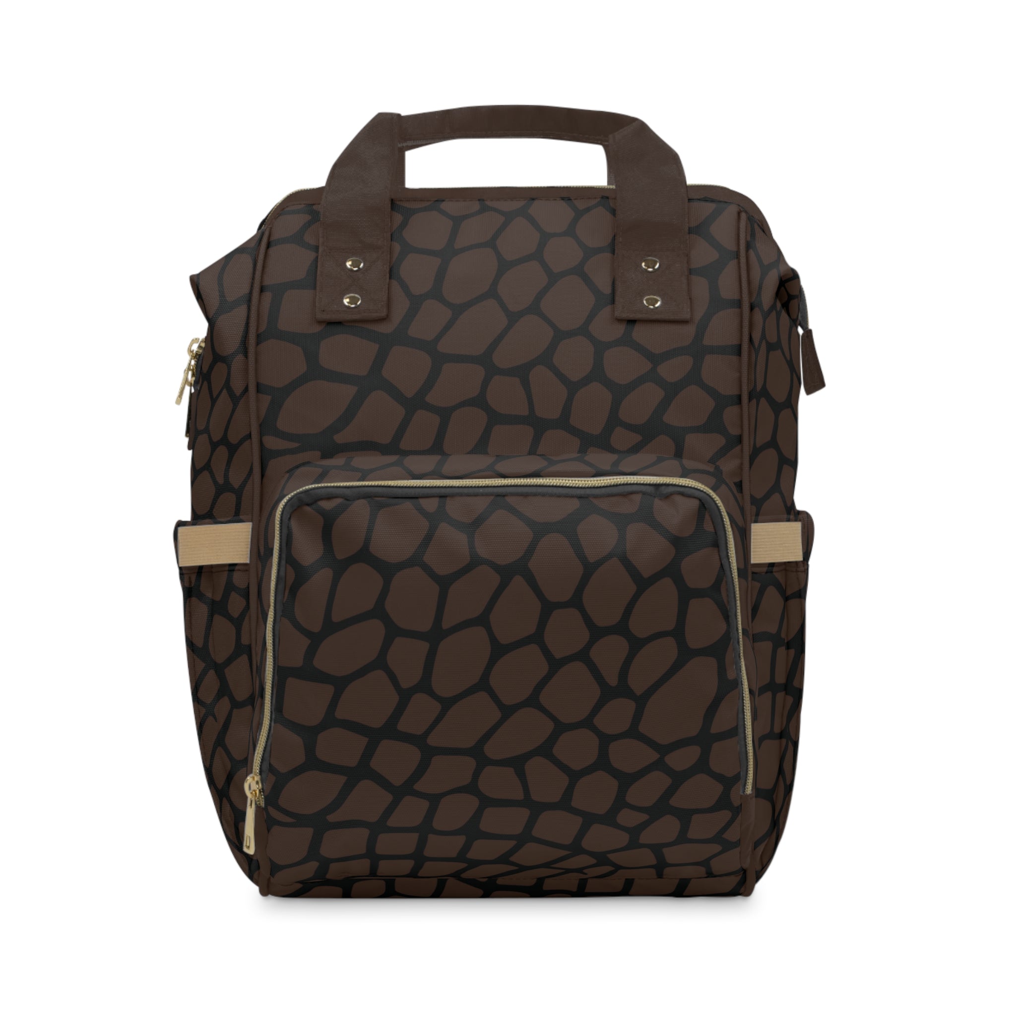 Giraffe Print Commuter Backpack, Brown/Black