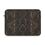 Python Allure Padded Laptop Sleeve | Olive & Brown Snakeskin Print Computer Case