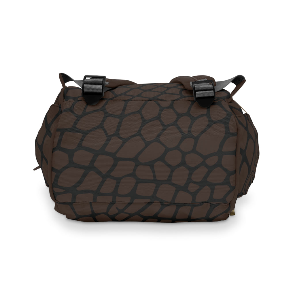 Giraffe Print Commuter Backpack, Brown/Black