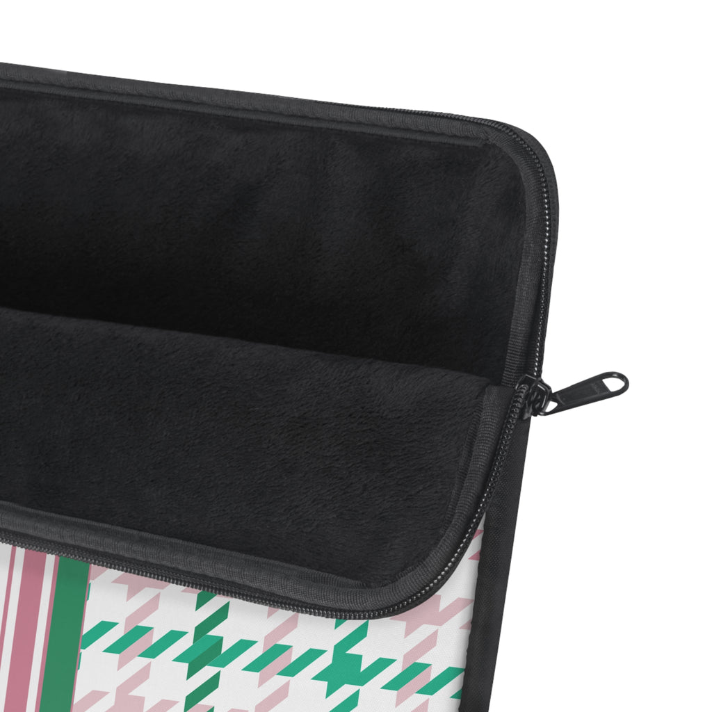Houndstooth & Stripes Slim Protective Laptop Sleeve — Available in 12", 13", 15"