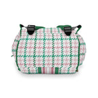 Houndstooth & Stripes Commuter Backpack, Pink & Green