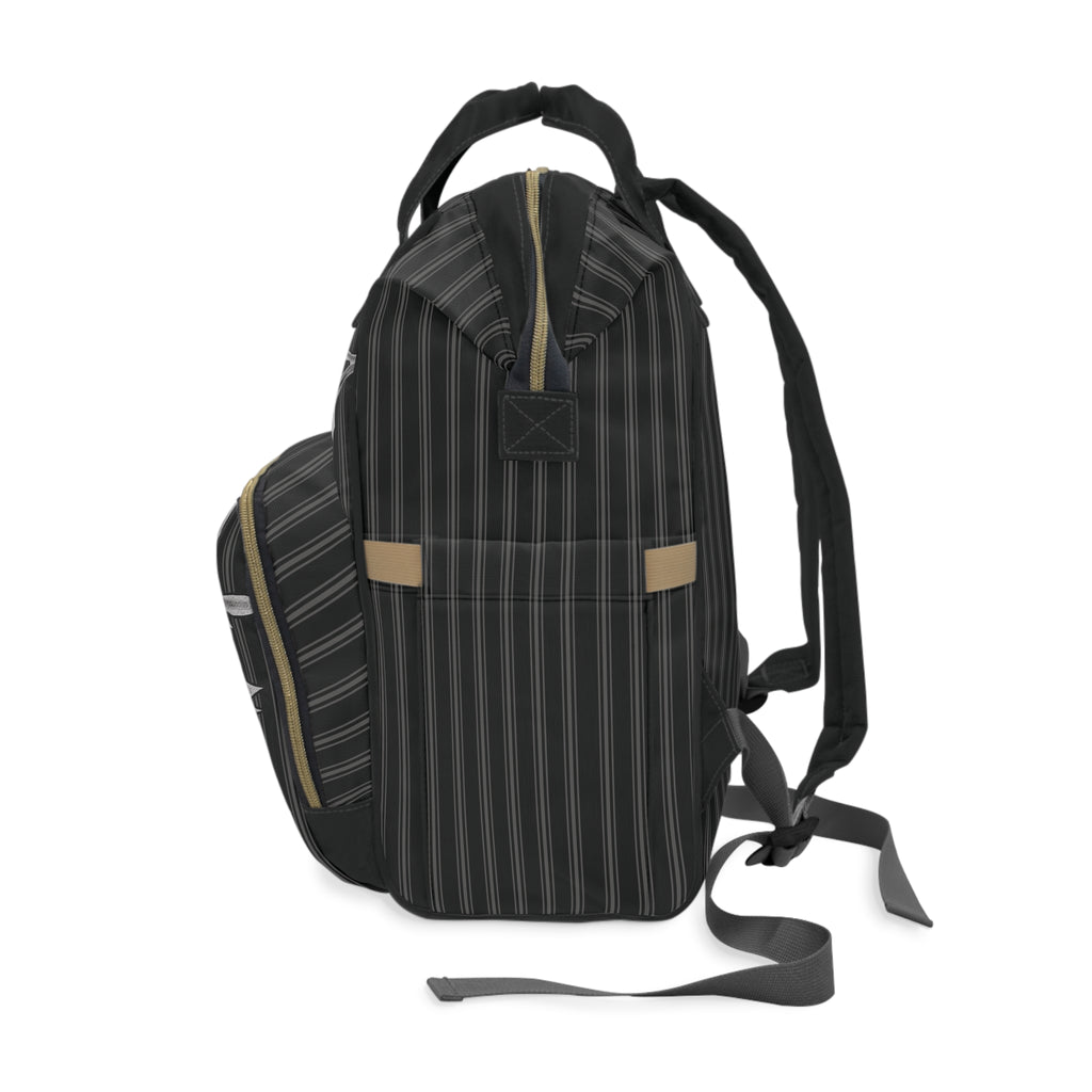 Pinstripe in Bloom Commuter Backpack, Black/Gray