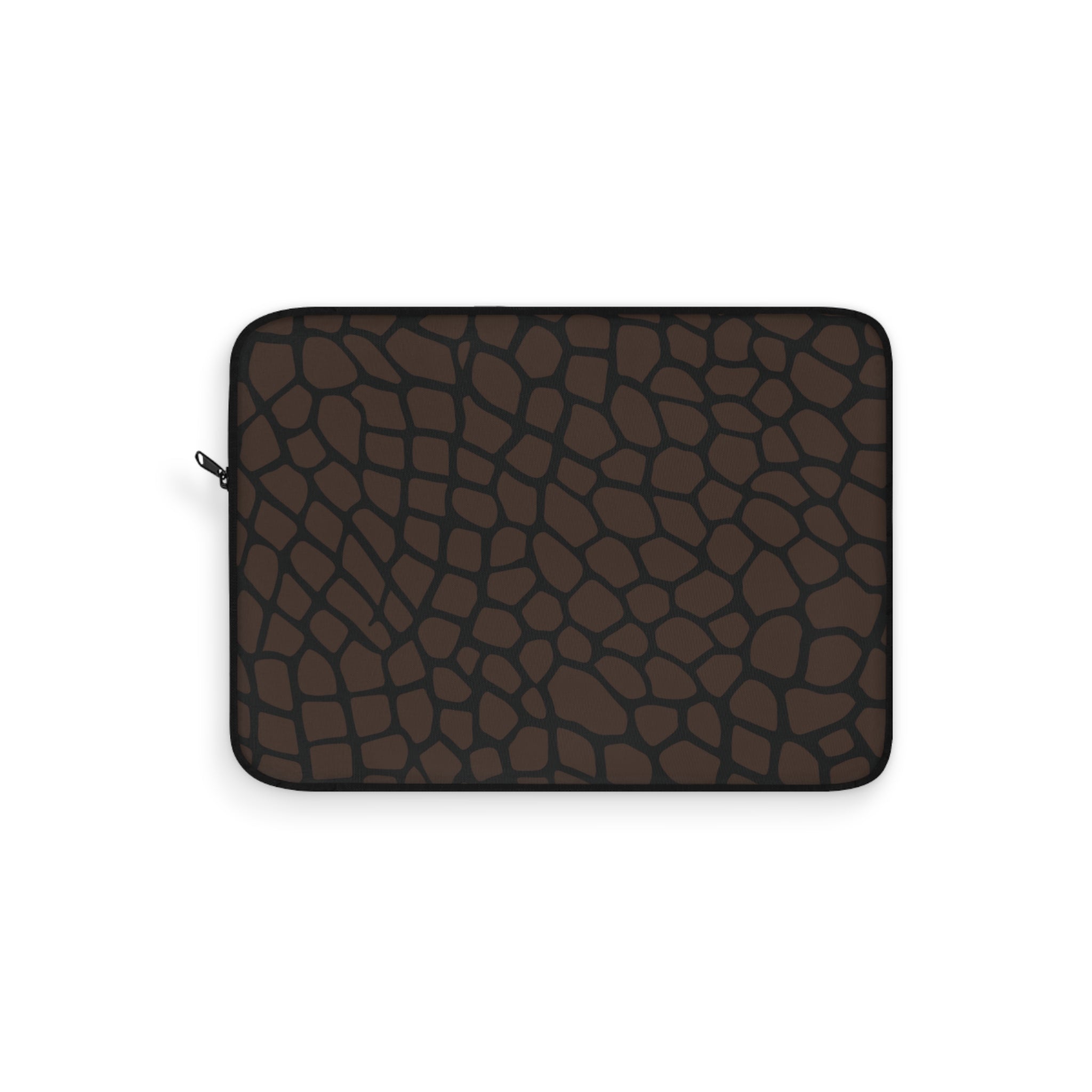 Giraffe Print Laptop Sleeve, Brown/Black