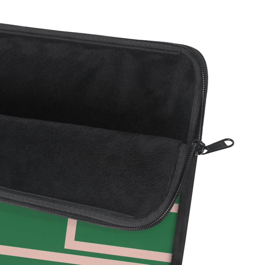 Green & Pink Personalized Slim Padded Laptop Sleeve