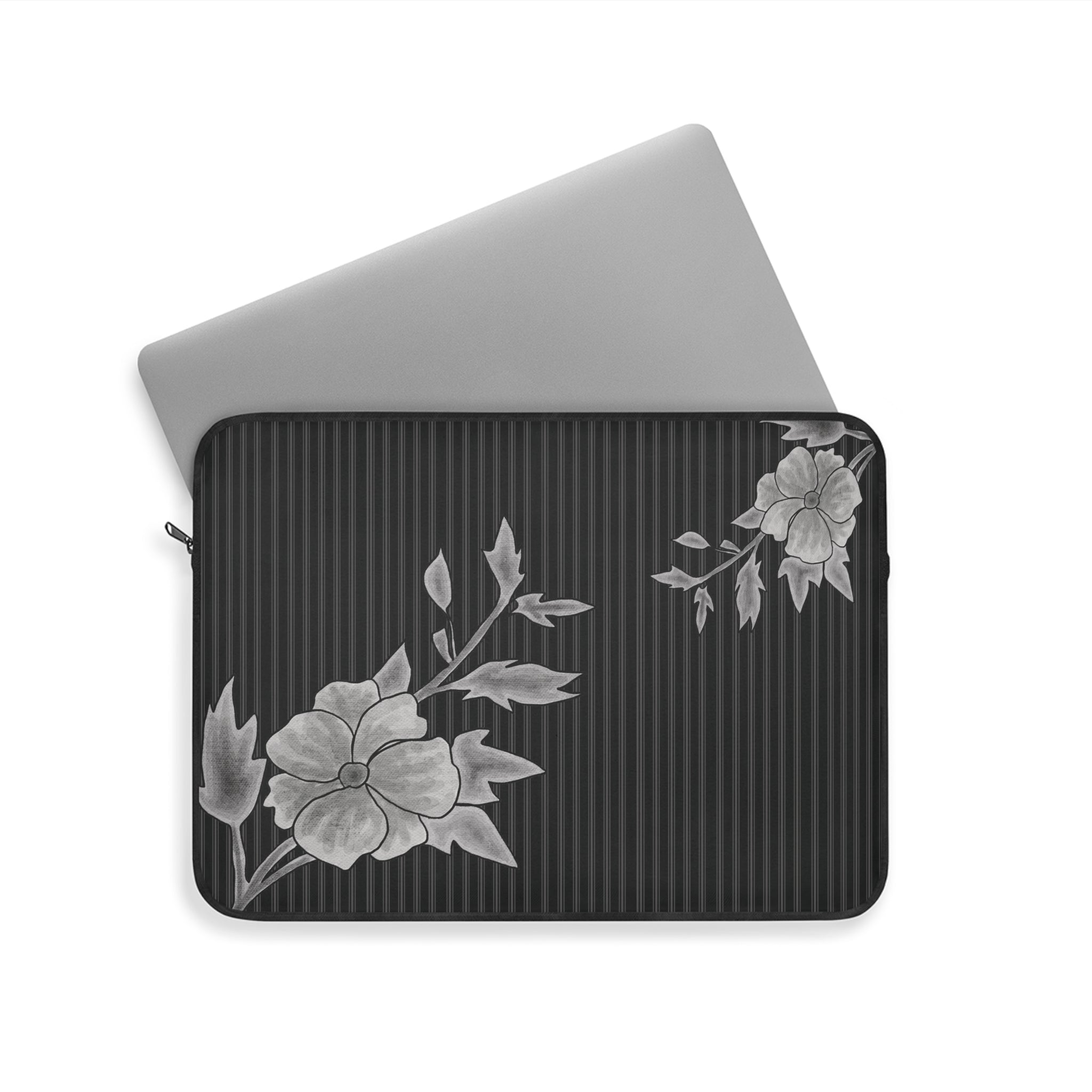 Floral Noir Slim Protective Laptop Sleeve —  Available in 12", 13", 15"