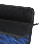 Blue Tiger Stripe Padded Laptop Sleeve | Navy & Royal Blue Animal Print Computer Case