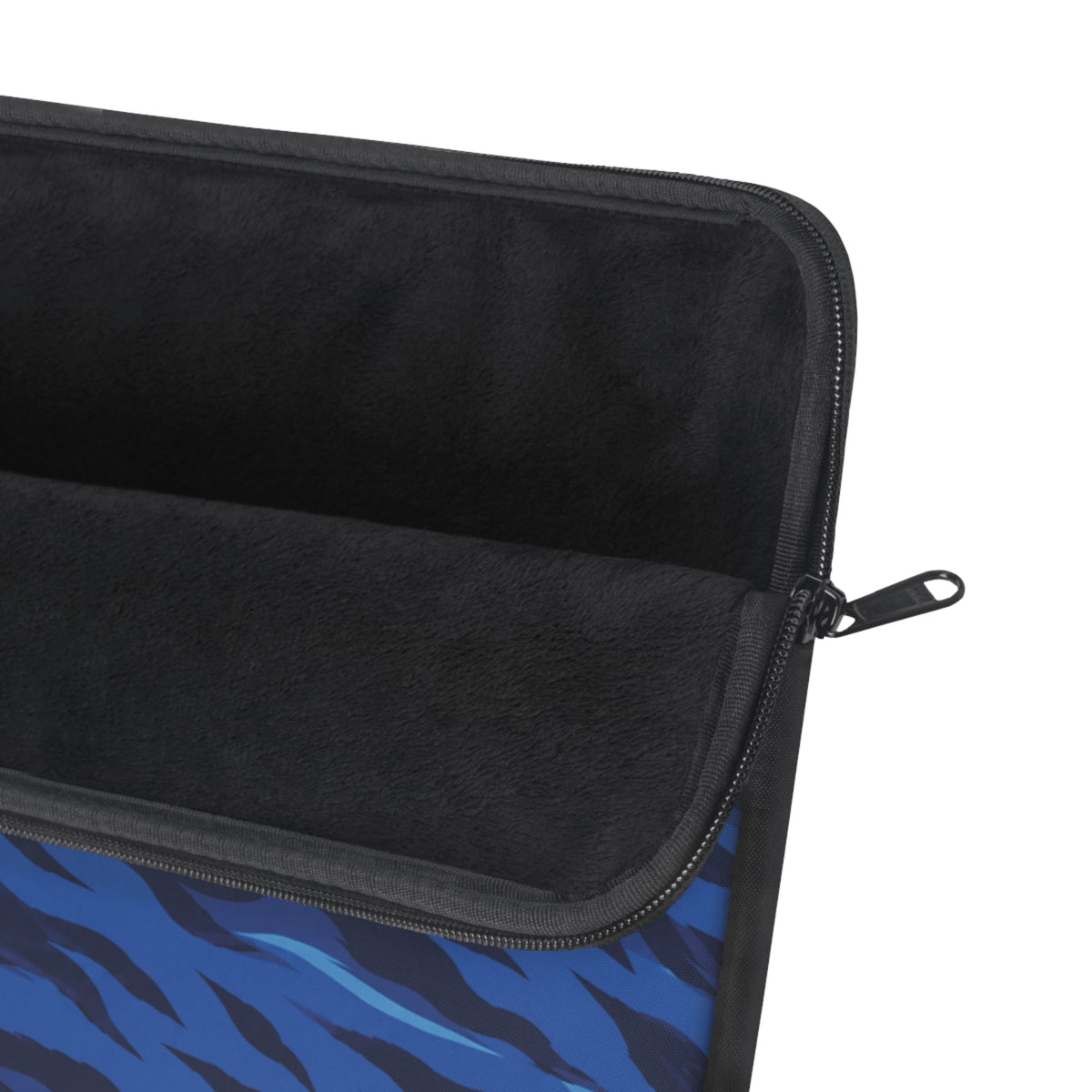 Blue Tiger Stripe Padded Laptop Sleeve | Navy & Royal Blue Animal Print Computer Case