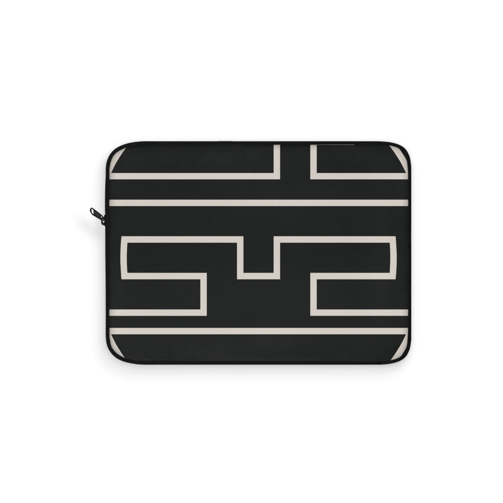 Black & Ivory Personalized Slim Padded Laptop Sleeve