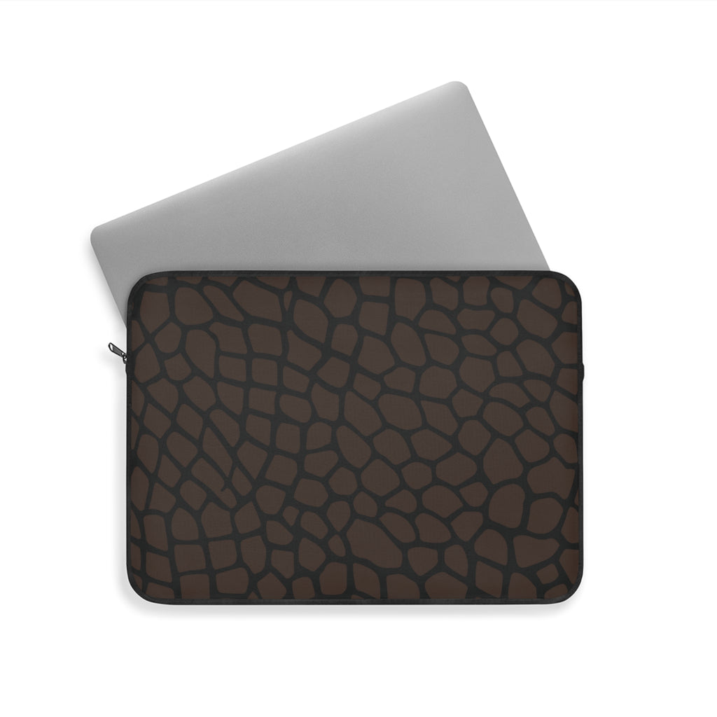 Brown Giraffe Slim Protective Laptop Sleeve —  Available in 12", 13", 15", Brown/Black