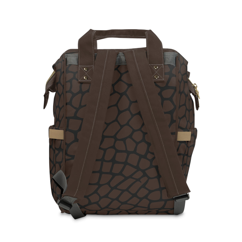 Giraffe Print Commuter Backpack, Brown/Black