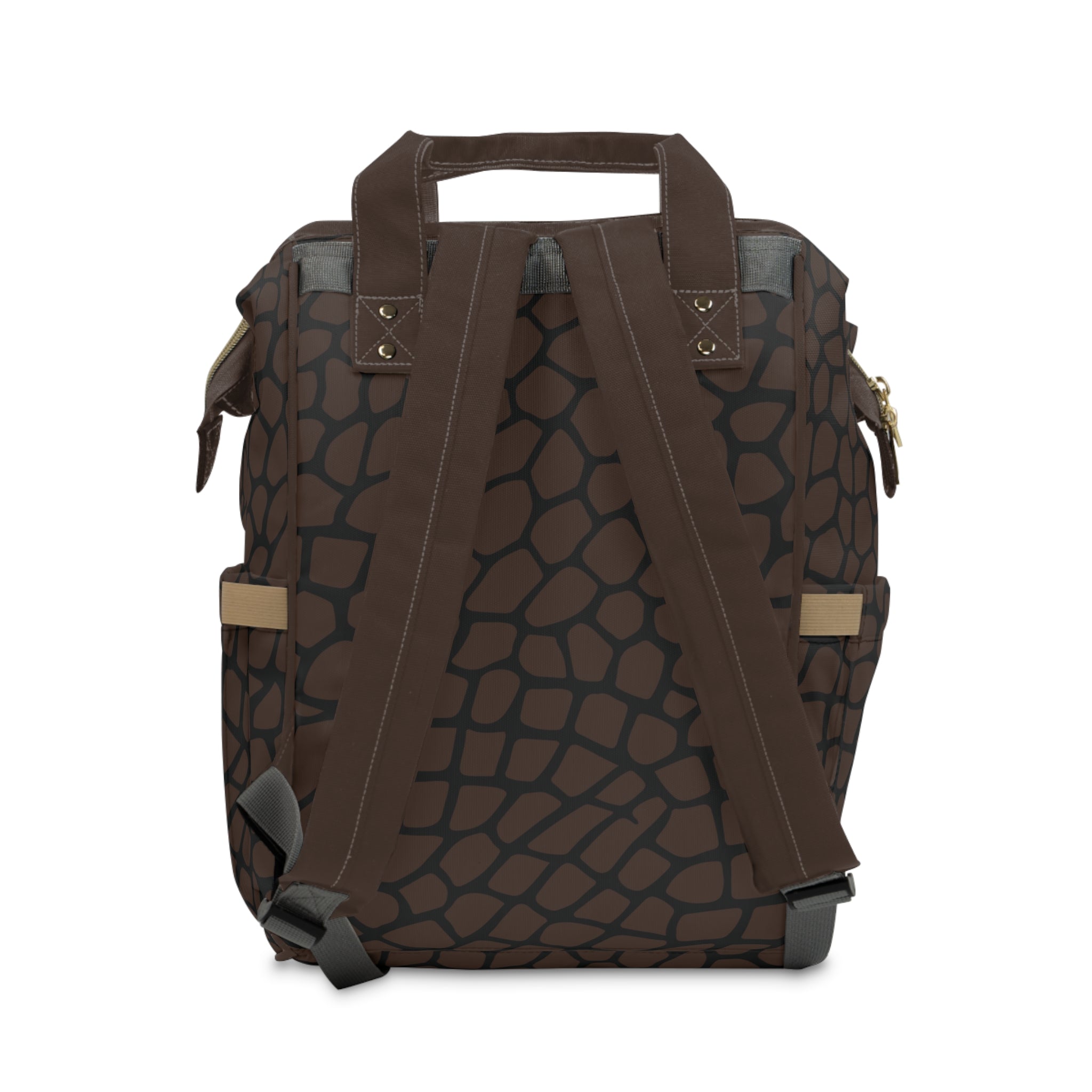 Giraffe Print Commuter Backpack, Brown/Black
