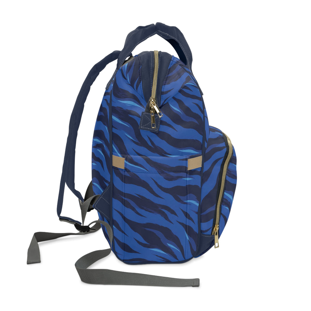 Blue Tiger Stripe Commuter Backpack | Women’s Navy & Royal Blue Work and Travel Bag