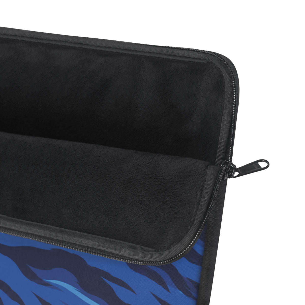 Blue Tiger Stripe Padded Laptop Sleeve | Navy & Royal Blue Animal Print Computer Case