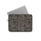 Plaid Rebellion Padded Laptop Sleeve | Charcoal Patchwork Plaid Computer Case