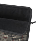 Plaid Rebellion Padded Laptop Sleeve | Charcoal Patchwork Plaid Computer Case