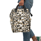 Gilded Safari Commuter Backpack, Ivory/Black/Gold