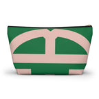 Signia Block Accessory Pouch, Green & Blush Pink