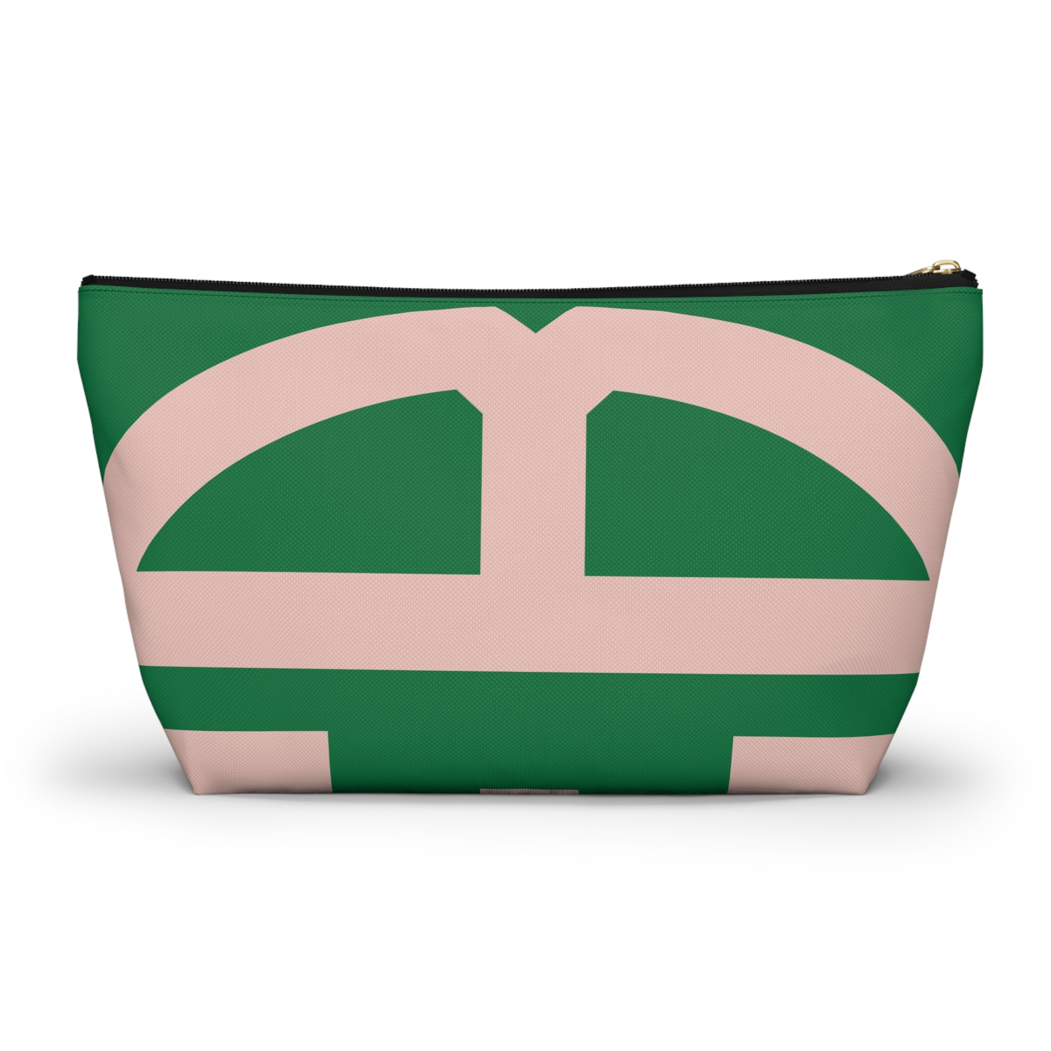 Signia Block Accessory Pouch, Green & Blush Pink