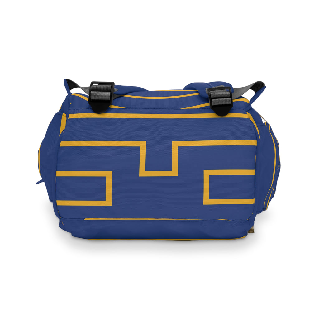 Personalized Multifunctional Backpack, Blue/Yellow