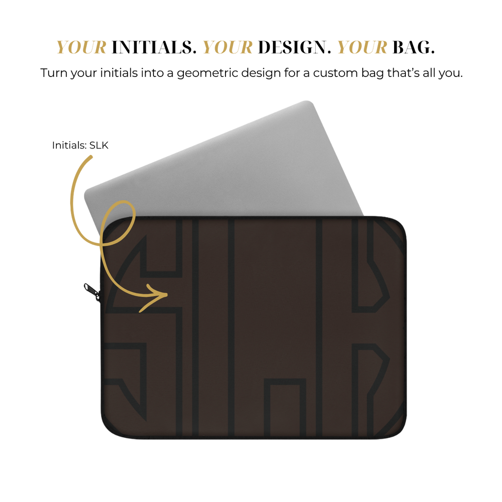 Personalized Laptop Sleeve Protective Case, Brown/Black