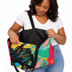 Sister in Bloom Oversized Packable Weekender Tote Bag, Personalization Available